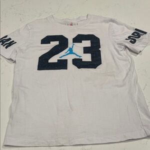Jordan White Tee with Navy Graphic